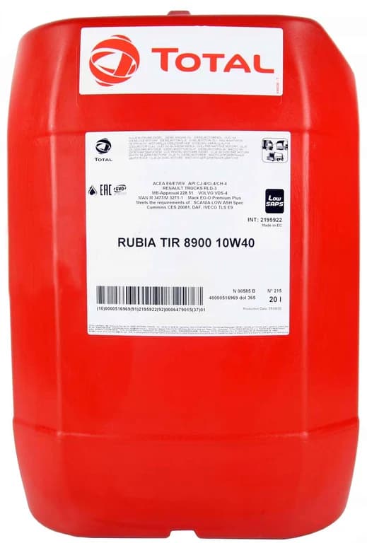 Total моторна олива Rubia TIR 8900 10W-40 — Total
