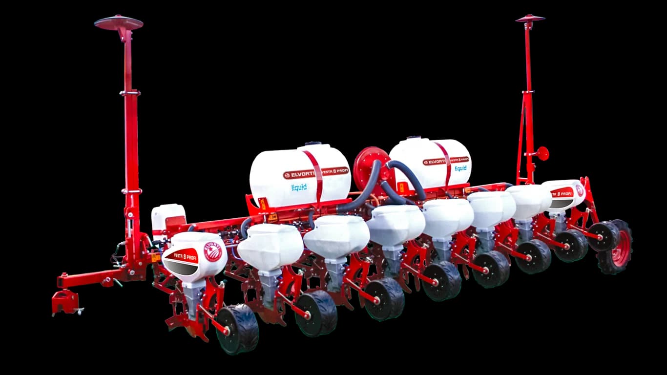 Precision planter Elvorti VESTA 8 PROFI with a device for applying liquid complex fertilizers — Elvorti