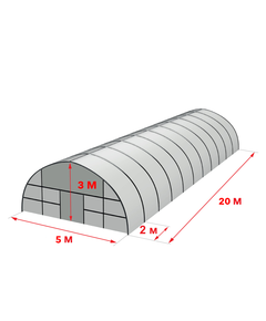 Теплиця 5 на 20 м з оцинкованої Подвійна плівка