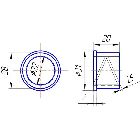 637779.W Бронзова втулка вилчастого валу редуктора