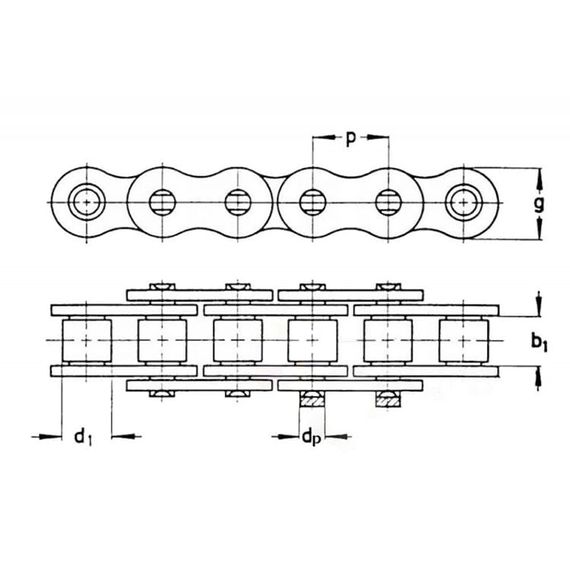 648166.0 Ланцюг мотовила жатки крок 15.875