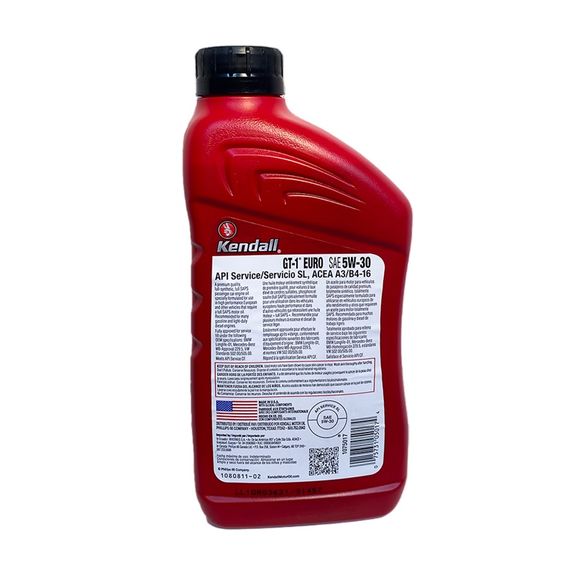 Олива моторна Kendall GT-1 EURO+ Premium Full Synthetic 5W-30