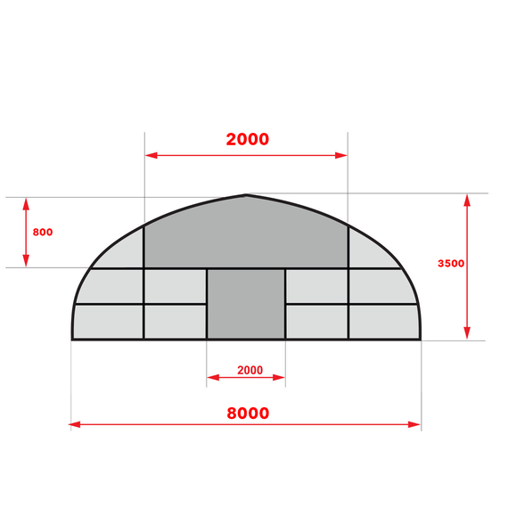 Фермерская теплица 8×10 м с двойной пленкой и оцинкованным каркасом для максимальной экономии тепла, изображение 2