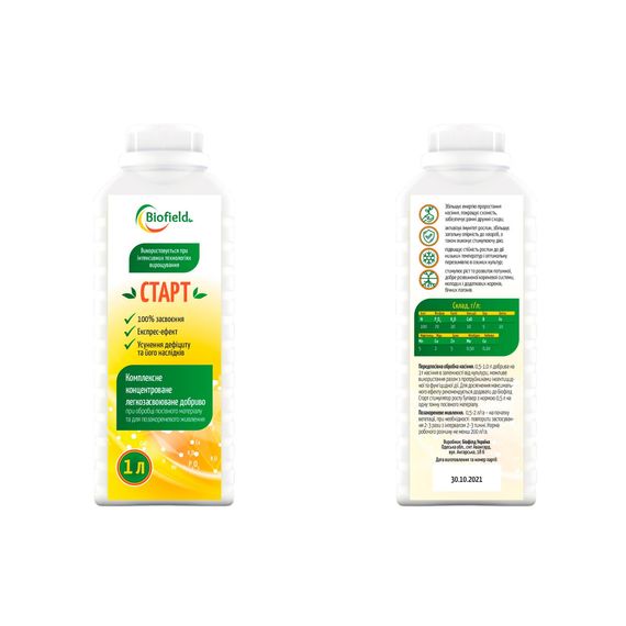 Мікродобриво Biofield Старт — протруйник насіння з фосфором та комплексом мікроелементів (1 л), Тара: 1 л, изображение 2